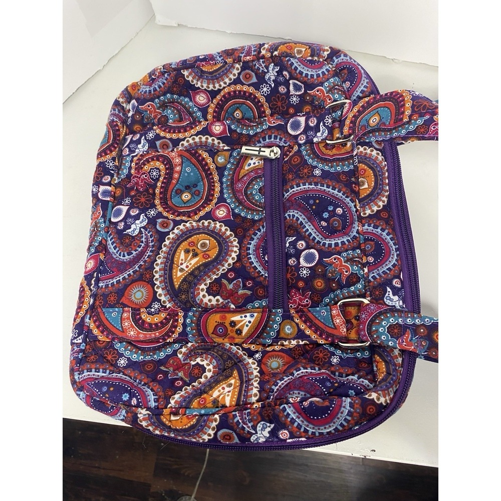 Lost Deer Purple Paisley Quilted Cotton Bible Cover Organizer Bag Carry Case